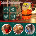 STEEIRO LED-Weihnachtsmann 80cm – Faltbare Weihnachtsdeko mit 45 Lichtern – Bild 4
