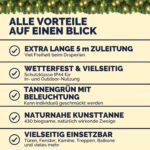 CASARIA 5m LED Weihnachtsgirlande mit 100 warmweissen LEDs – Kunsttanne für Innen & Außen – Bild 8