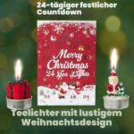 DECO EXPRESS Kerzen Adventskalender 2026 – 24 Teelichter mit Keramikhalter & Weihnachtsdeko – Bild 4