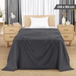 Utopia Bedding Baumwoll-Waffeldecke 228x182 cm Anthrazit – Atmungsaktive Tagesdecke für alle Jahreszeiten – Bild 3