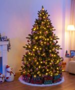 Yorbay Künstlicher Weihnachtsbaum 180cm mit 240 LED-Lichtern & Holzständer – Bild 8