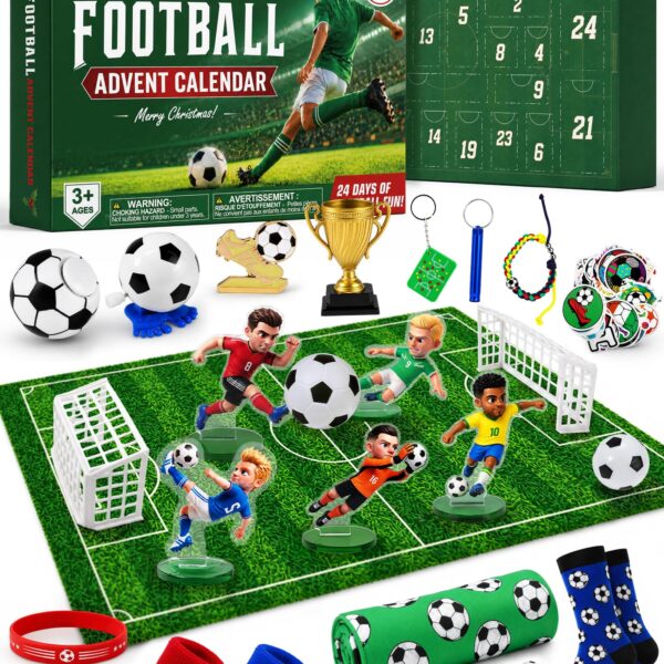 Doviden Fussball Adventskalender 2026 mit 24 Überraschungen – Weihnachtsgeschenk für Fussballfans