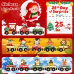 Facairzd Adventskalender 2026 Holz Eisenbahn mit Magneten – 24 Tage Weihnachtsspass für Kinder ab 3 Jahren – Bild 3