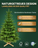 TreesHouse Nordmanntanne 150 cm – Künstlicher Weihnachtsbaum mit FSC-Holzständer – Bild 2