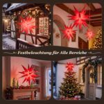 SALCAR 60cm 3D LED Leuchtstern Rot – Wetterfester Weihnachtsstern für Innen & Aussen – Bild 8