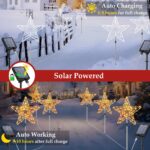 Cozymeow Solar Weihnachtsstern 3er Set – 225 LEDs mit Fernbedienung & Metallrahmen für Garten – Bild 4