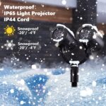 iShabao Doppelkopf LED Schneeflocken Projektor – Wasserdichte Weihnachtsdeko mit Timer für Aussen – Bild 6