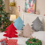 Lanpn 2er Set Weihnachtsbaum Kissen 45,5x41cm – Flauschige Dekokissen für Sofa & Bett – Bild 6