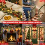 Quntis Weihnachtsgirlande 175cm mit LED-Beleuchtung & Timer – Festliche Tannengirlande – Bild 7