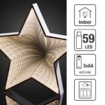 hellum LED Infinity Stern warmweiss Ø29,5cm – 3D Effekt Weihnachtsdeko mit Timer & Batterie – Bild 4