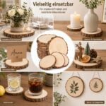 Truevaste 20er Set Holzscheiben Ø14-15cm, 10mm Dick – Unbehandelte Kiefernholz-Baumscheiben für Lasergravur & Deko – Bild 7