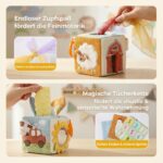 LET'S MAKE Baby Taschentuchbox – Montessori Sensorikspielzeug mit Knisterpapier & Spiegel – Bild 4