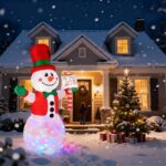 Moxled 2,4m Aufblasbarer Schneemann mit LED-Lichtern – Weihnachtsdeko für Garten & Außen – Bild 7