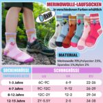 Sandsuced Merino Wolle Wandersocken Kinder 6er-Set – Thermosocken für Mädchen & Jungen – Bild 5