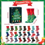 iZoeL Adventskalender 24 Paar Weihnachtssocken Gr. 38–44 – Baumwolle für Damen & Herren – Bild 2