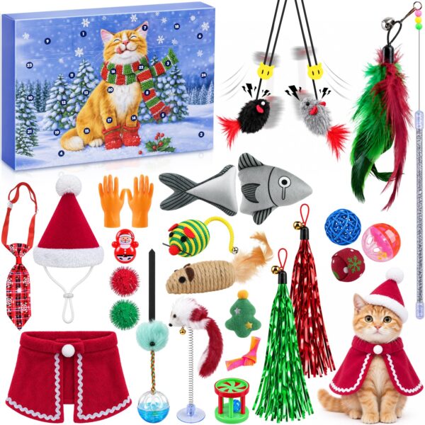 iZoeL Adventskalender 2026 für Katzen – 24 Spielzeuge & Accessoires für tägliche Überraschungen