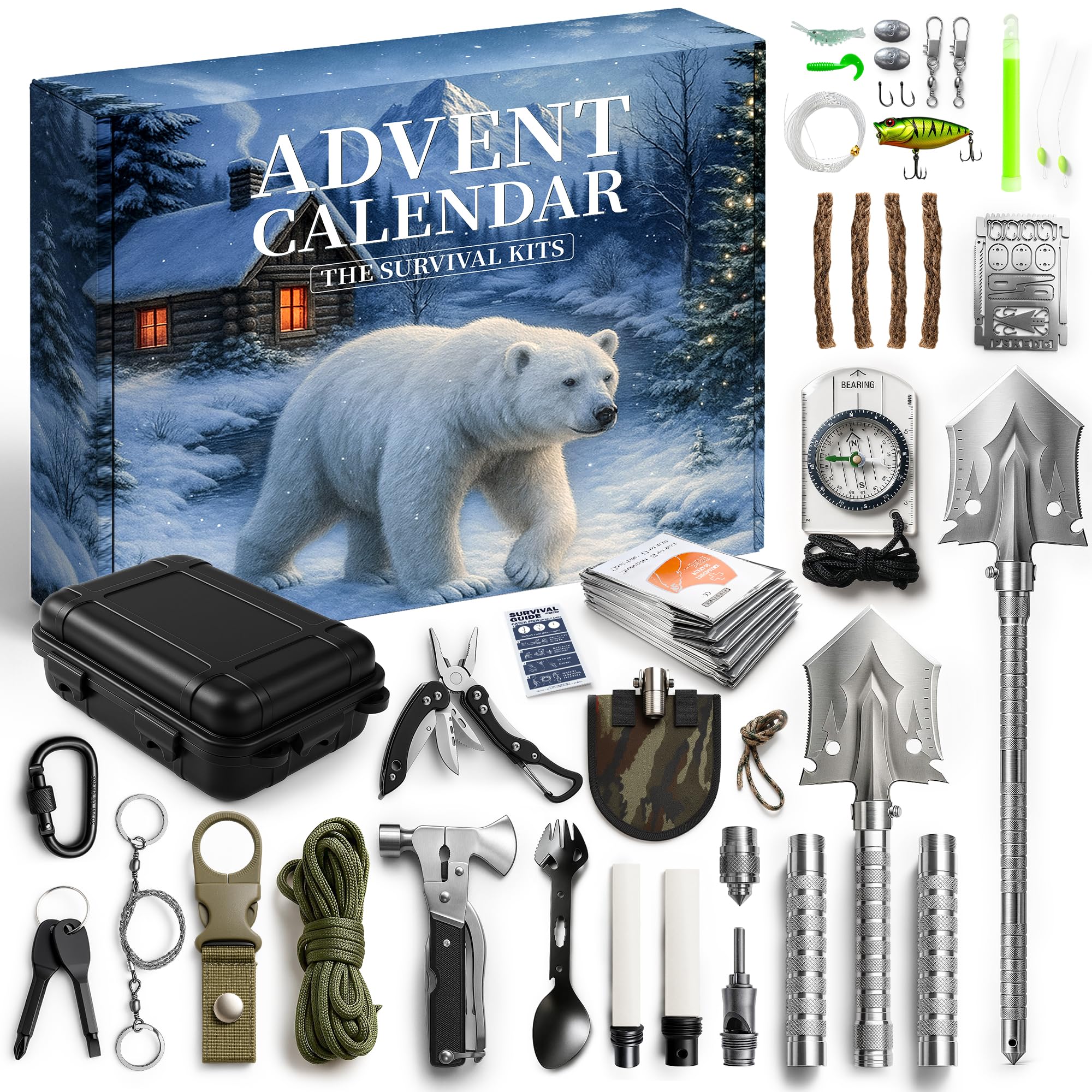 Rubypop Survival Adventskalender 2026 – 24 Premium Outdoor-Werkzeuge für Abenteurer