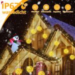 Ollny LED-Kugellichterkette 20cm, 4er-Set mit 184 LEDs & Fernbedienung – Warmweiss Außendeko – Bild 4