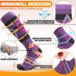 Welwoos Merino Skisocken – Thermische Wintersocken mit Kompression für Damen & Herren (3 Paare) – Bild 3