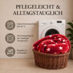 MALIKA Wende-Bettwäsche Cashmere Touch 135x200 cm – Flauschig warme Plüsch-Bettwäsche Weinrot – Bild 4