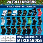 Get Trend Fortnite Socken Adventskalender 24 Paar – Gaming Geschenk für Teenager & Herren – Bild 6