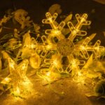 150 LED Schneeflocken & Sterne Lichtervorhang 2,3m – Warmweiss mit 8 Modi & Timer – Bild 5