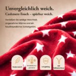 MALIKA Wende-Bettwäsche Cashmere Touch 135x200 cm – Flauschig warme Plüsch-Bettwäsche Weinrot – Bild 5