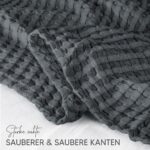 Utopia Bedding Baumwoll-Waffeldecke 228x182 cm Anthrazit – Atmungsaktive Tagesdecke für alle Jahreszeiten – Bild 4