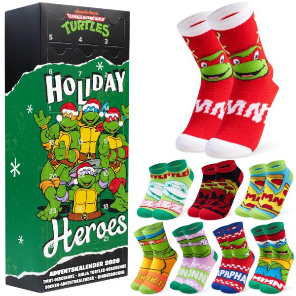 Get Trend Teenage Mutant Ninja Turtles Adventskalender – 24 Paar Socken für Jungen