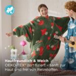 BEDSURE Hoodie Decke mit Ärmeln 95x85 cm – Sherpa Kuscheldecke mit Taschen für Winter – Bild 3