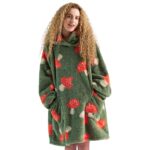 BEDSURE Hoodie Decke mit Ärmeln 95x85 cm – Sherpa Kuscheldecke mit Taschen für Winter