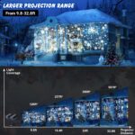 iShabao Doppelkopf LED Schneeflocken Projektor – Wasserdichte Weihnachtsdeko mit Timer für Aussen – Bild 4
