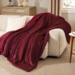 BEDSURE Sherpa Kuscheldecke 150x200 cm – Flauschige Wolldecke in Rot für Couch & Bett – Bild 6