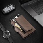 TENBST Slim Wallet Herren mit RFID Schutz & Pop-up Kartenetui – Braun – Bild 2