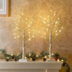 EAMBRITE 2er Set LED Lichterbaum 60cm mit 24 Warmweiss LEDs – Dekorative Lichterzweige für Zuhause
