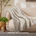 BEDSURE Kuscheldecke 150x200 cm Beige – Fleecedecke Sofadecke Wolldecke Waschbar – Bild 4