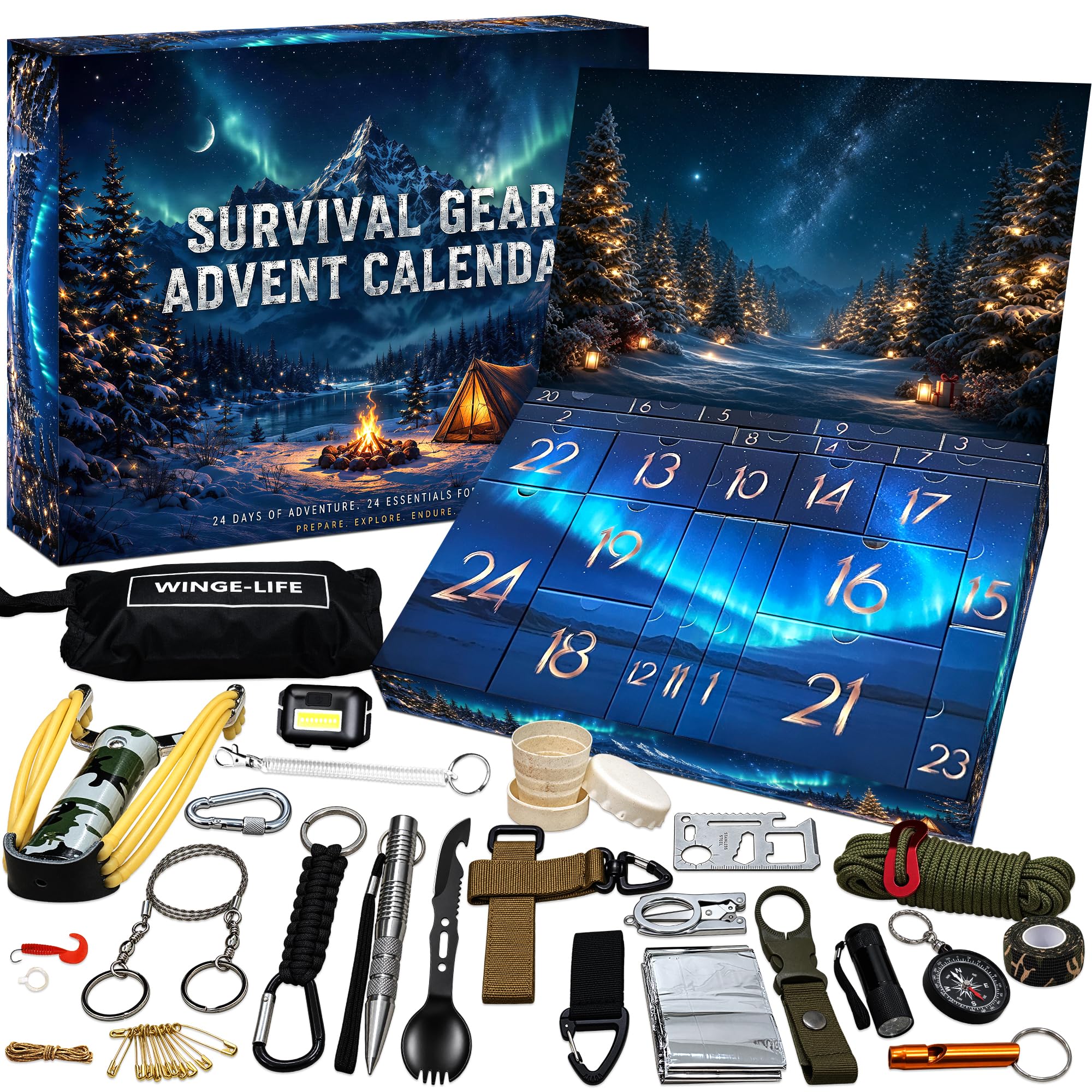 Survival Kit Adventskalender 2026 für Männer – 24 Outdoor-Gadgets & Werkzeuge