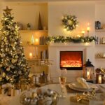 Valery Madelyn Weihnachtskranz 40cm Weiss-Gold mit 20 LEDs & Timer – Haustürkranz – Bild 3