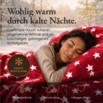 MALIKA Wende-Bettwäsche Cashmere Touch 135x200 cm – Flauschig warme Plüsch-Bettwäsche Weinrot – Bild 2