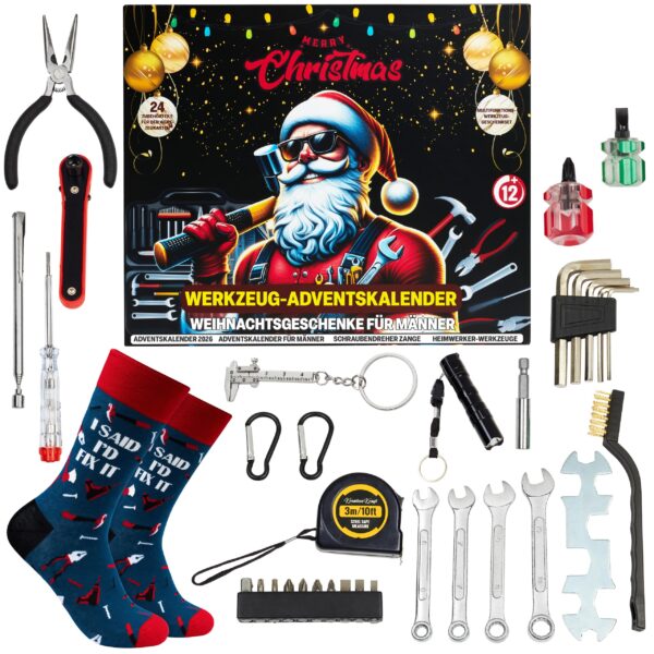 KreativeKraft Handwerker Adventskalender 2026 – 24 Werkzeuge für Männer & DIY-Enthusiasten