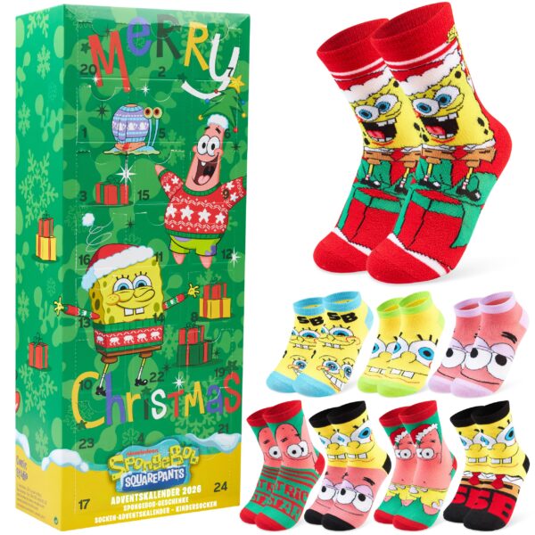 Get Trend SpongeBob Adventskalender 2026 – 24 Paar Socken für Kinder & Teens