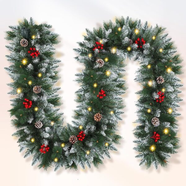 SHAVINGFUN Weihnachtsgirlande 2,7 m mit 30 LED – Batteriebetrieben für Innen & Aussen