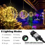 Joomer LED Leuchtkugeln 2er Set (33cm & 28cm) – Warmweisse Weihnachtsbeleuchtung mit Timer – Bild 4