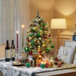 Yaheetech 2er-Set Mini Weihnachtsbaum 92cm mit LED & Schnee – Tischbaum mit Warmweiss – Bild 2