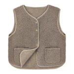 beifon Teddy Fleece Weste Damen – Ärmellose Fellweste mit V-Ausschnitt für Herbst & Winter