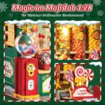 Rolife Weihnachtskuchenstand – 170-teiliges Miniatur Haus Bastelset ohne Kleber für Erwachsene – Bild 4