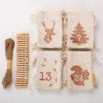 Papierdrachen Adventskalender 2026 – 24 Leinen-Säckchen mit Waldtieren & Zubehör – Bild 6