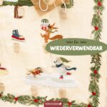 Papierdrachen Adventskalender 2026 mit 24 Schlaufen – Wandkalender Wintertiere 50 x 70 cm – Bild 6