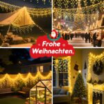 BLOFUN 20M Eisregen Lichterkette Außen Warmweiss – 720 LED mit Timer & 8 Modi – Bild 7