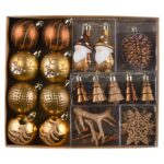 Valery Madelyn 40er Weihnachtskugeln Set Bronze – Bruchsichere Christbaumkugeln Waldland Design